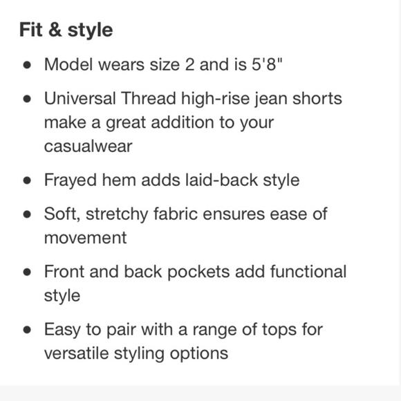 Universal Thread acid wash High Rise Jean Shorts - Picture 6 of 10